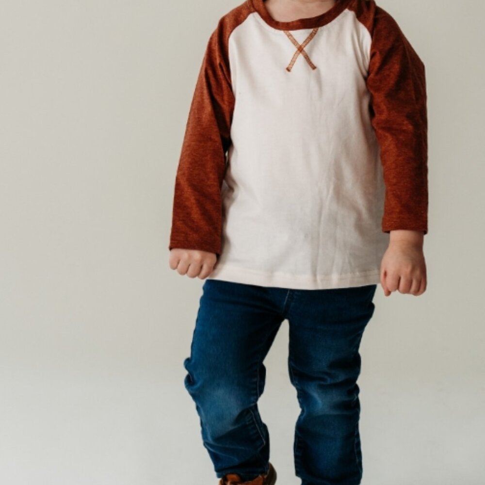 Brown Raglan Baseball Tee